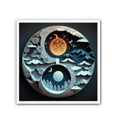 Artistic canvas with themes of anger and calm.
